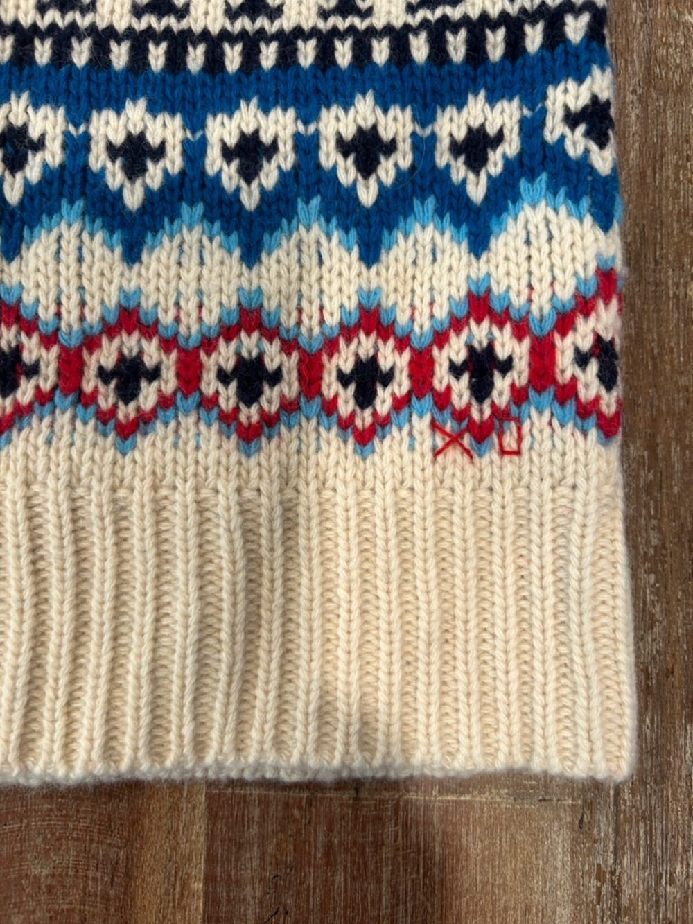 Frances Valentine Eryn Cream Lambswool Fair Isle V-Neck Sweater Vest - Picture 4 of 7